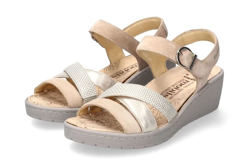 'Pietra' women's sandal wide fit (H) - Beige mix