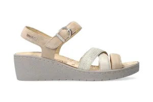 'Pietra' women's sandal wide fit (H) - Beige mix