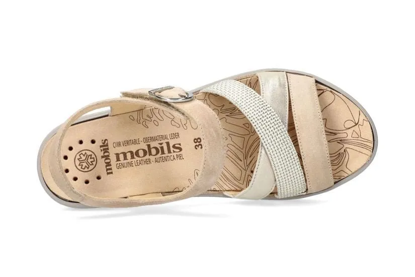 'Pietra' women's sandal wide fit (H) - Beige mix