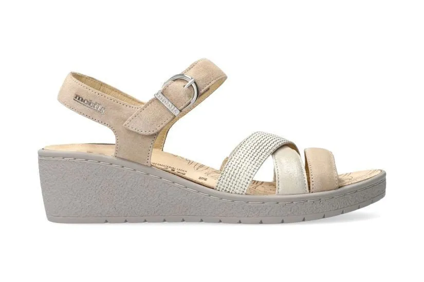 'Pietra' women's sandal wide fit (H) - Beige mix