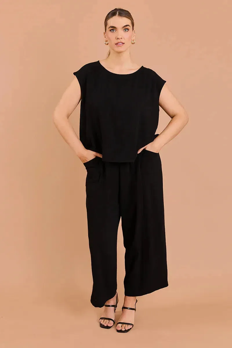 Plus Size Cap Sleeve Round Neck Top