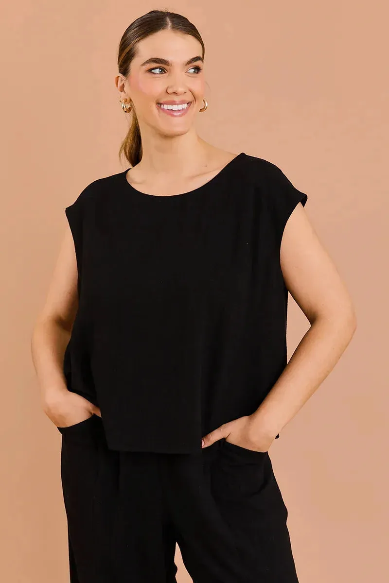 Plus Size Cap Sleeve Round Neck Top