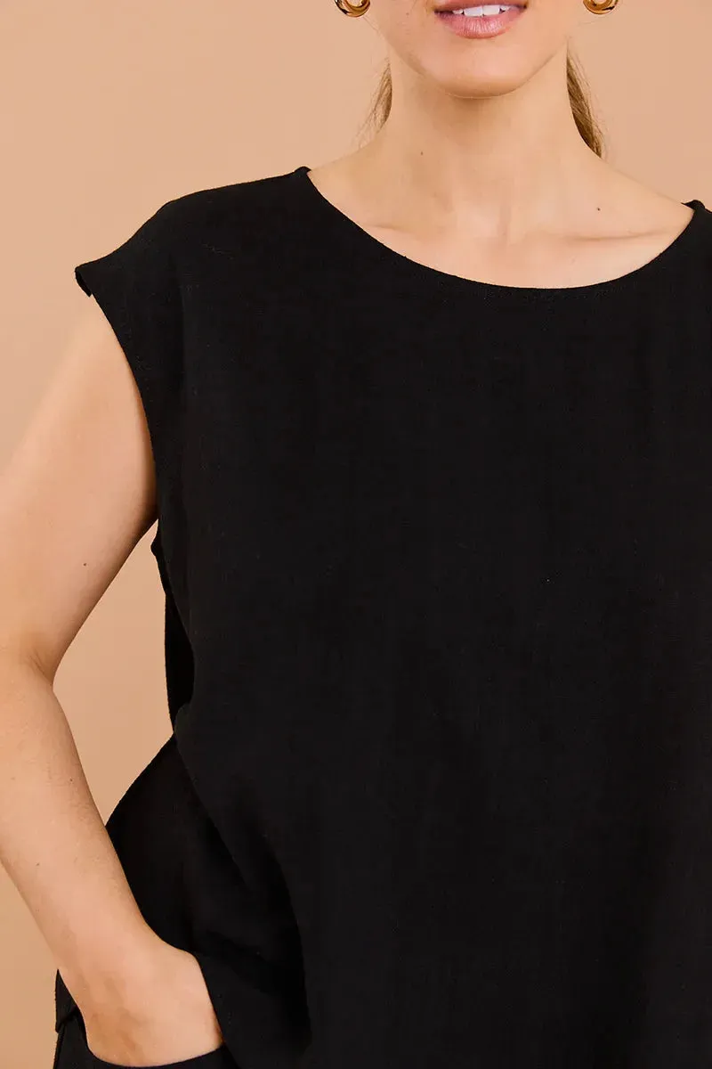 Plus Size Cap Sleeve Round Neck Top