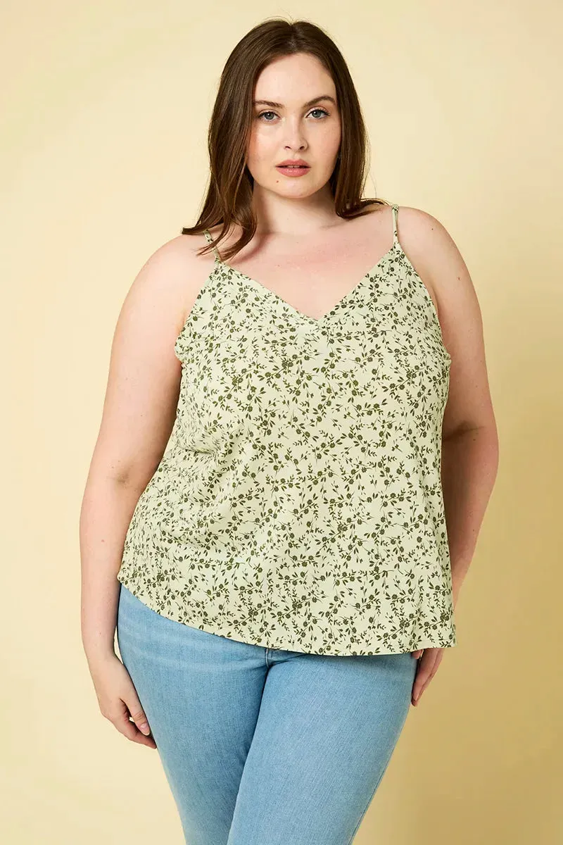Plus Size Ditsy Print Cami Top