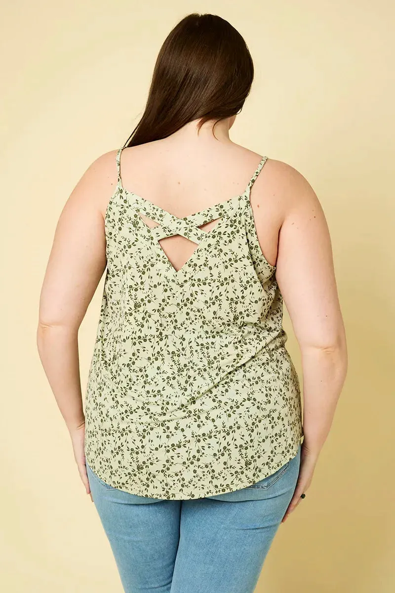 Plus Size Ditsy Print Cami Top