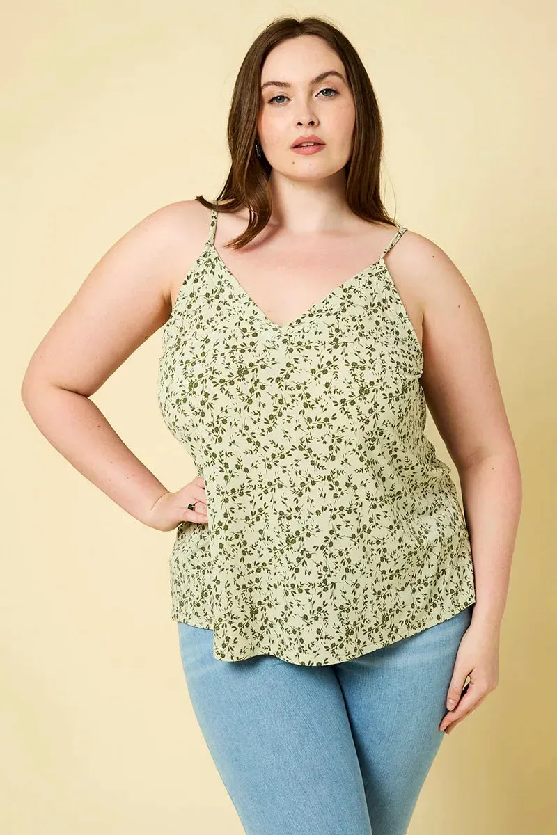 Plus Size Ditsy Print Cami Top