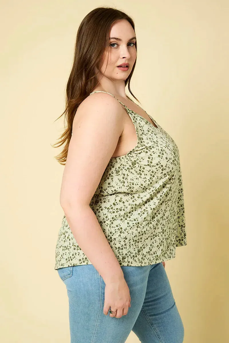 Plus Size Ditsy Print Cami Top