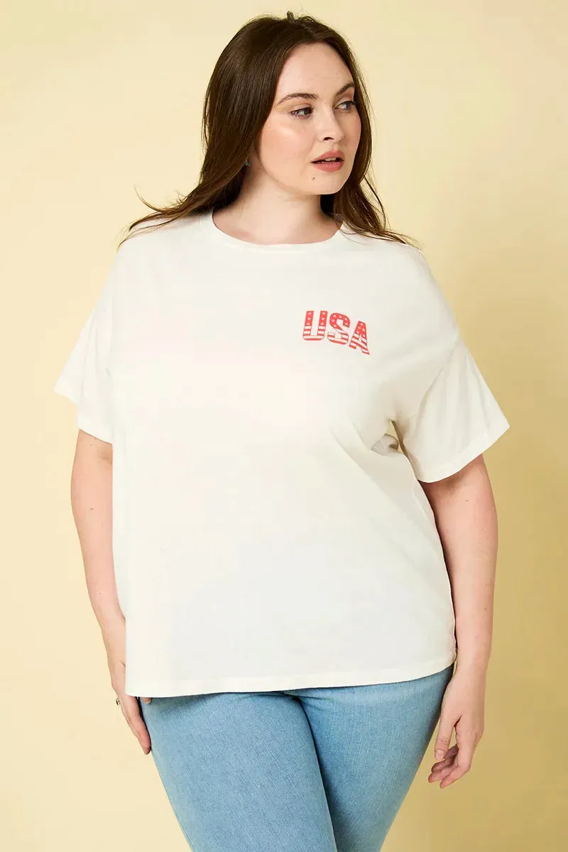 Plus Size "USA" Short Sleeve T-Shirt