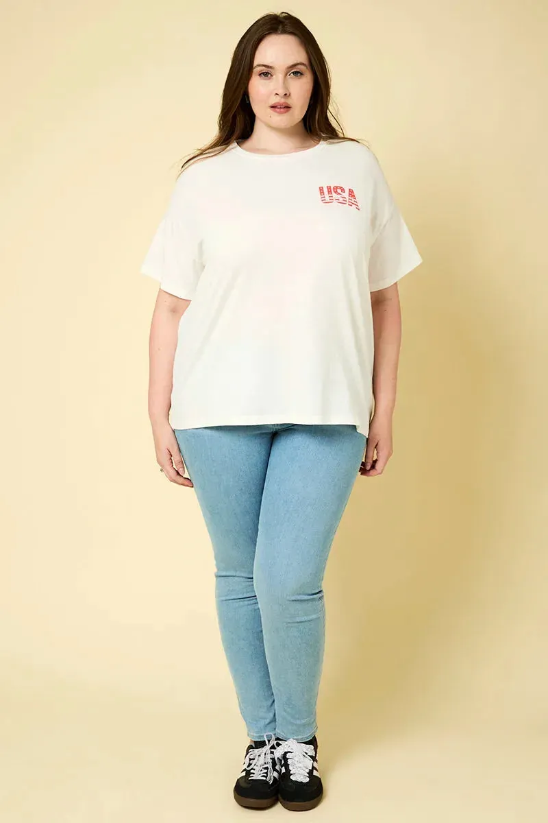 Plus Size "USA" Short Sleeve T-Shirt