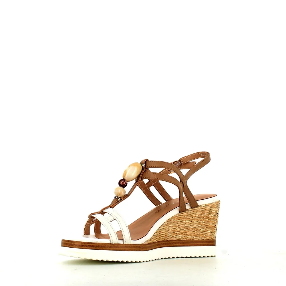 Regarde Le Ciel Madison Wedge Sandal White/Hazelnut