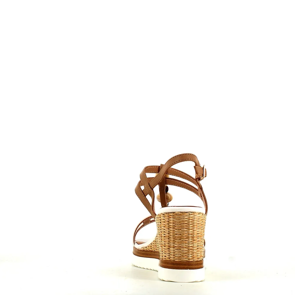 Regarde Le Ciel Madison Wedge Sandal White/Hazelnut