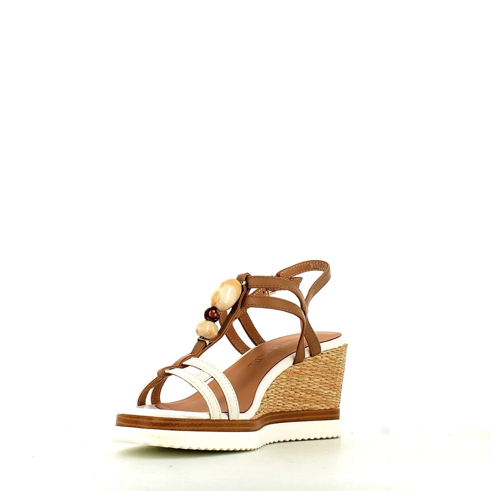 Regarde Le Ciel Madison Wedge Sandal White/Hazelnut
