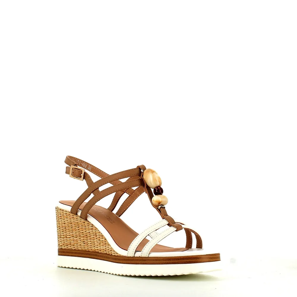 Regarde Le Ciel Madison Wedge Sandal White/Hazelnut