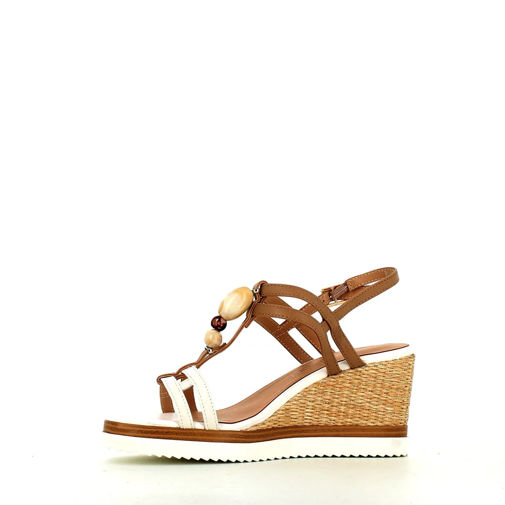 Regarde Le Ciel Madison Wedge Sandal White/Hazelnut