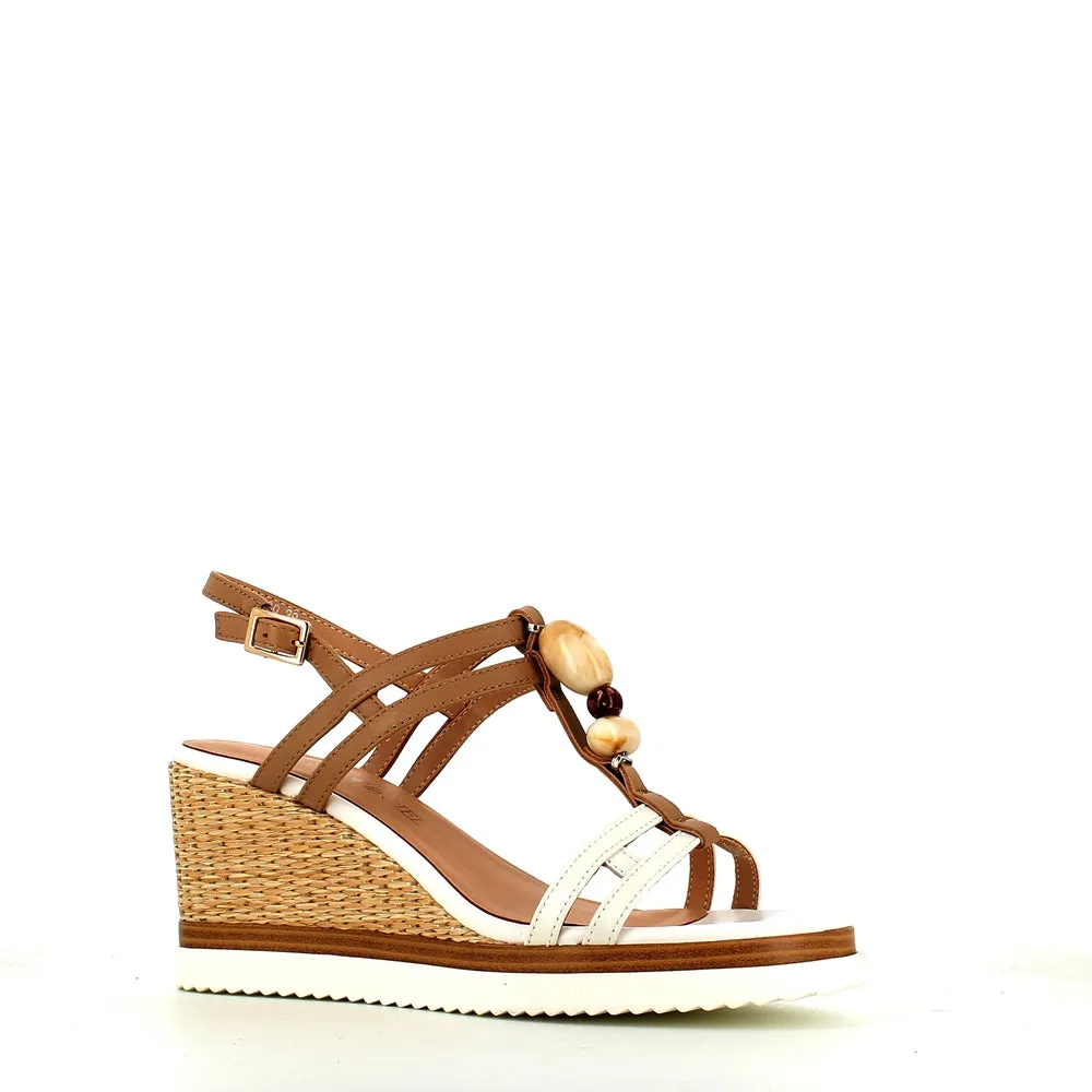 Regarde Le Ciel Madison Wedge Sandal White/Hazelnut