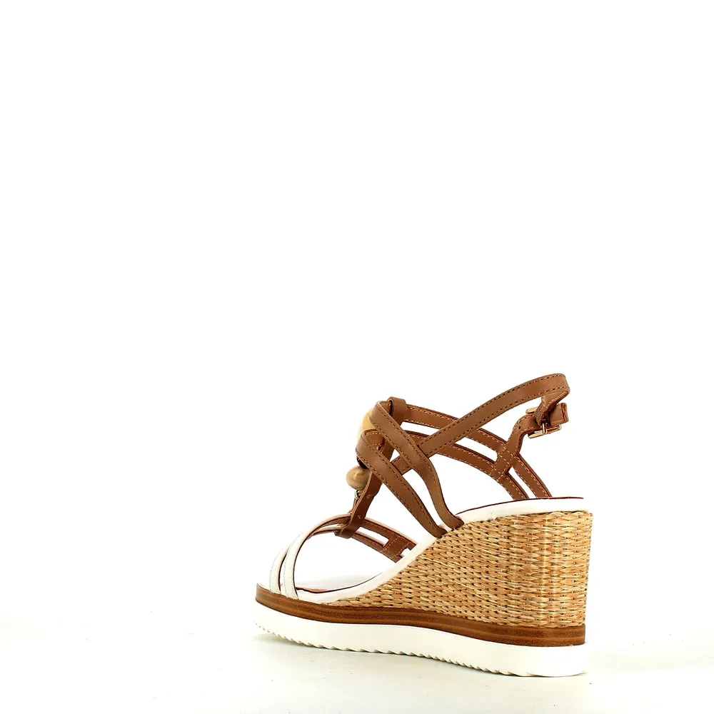 Regarde Le Ciel Madison Wedge Sandal White/Hazelnut