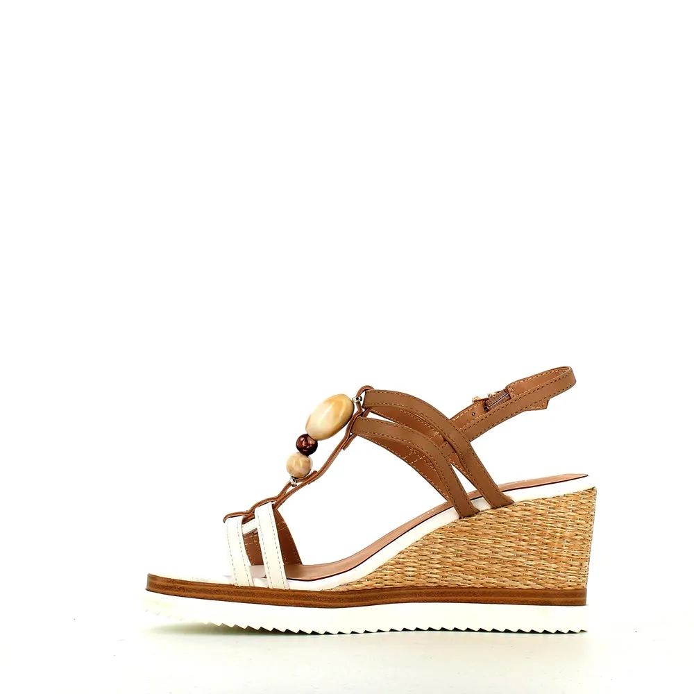 Regarde Le Ciel Madison Wedge Sandal White/Hazelnut
