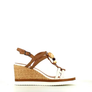 Regarde Le Ciel Madison Wedge Sandal White/Hazelnut
