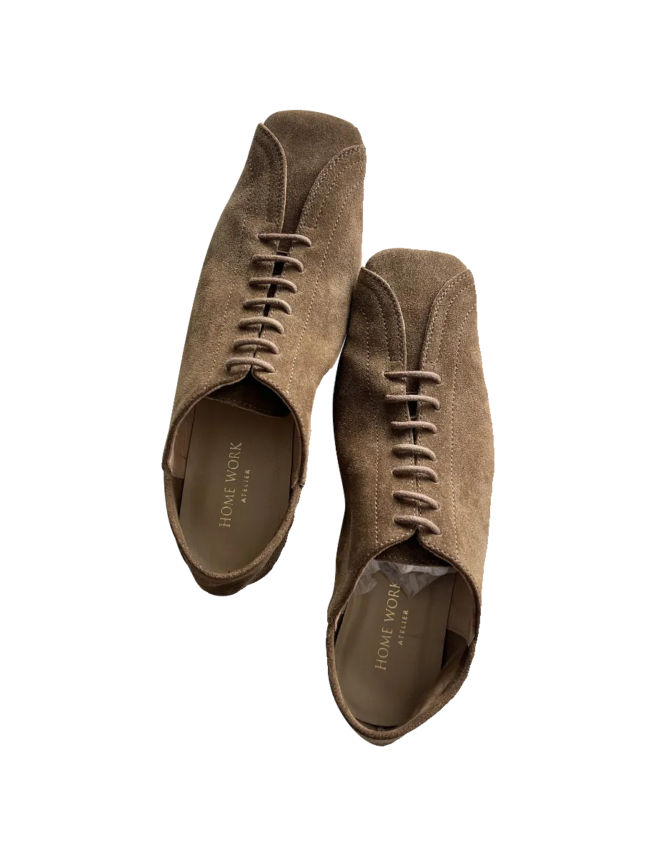 Retro Square Toe Lace-Up Shoes