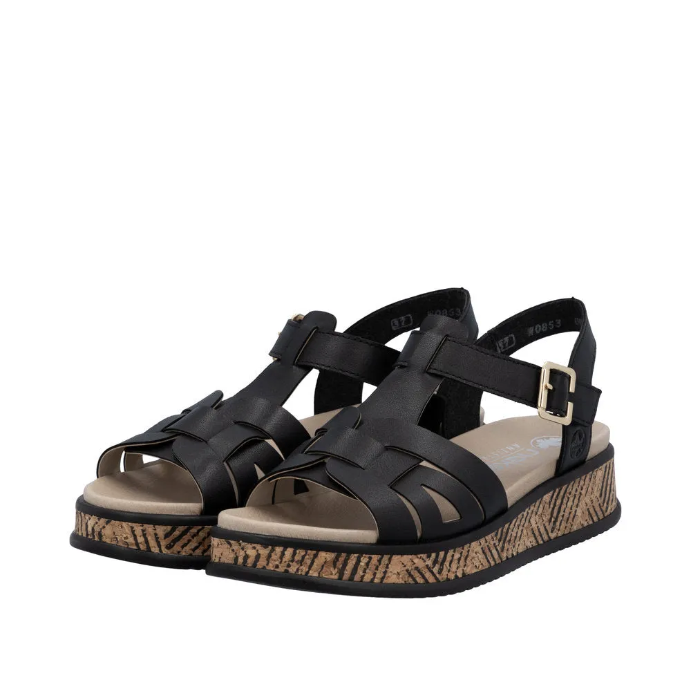 Rieker - W0853-00 - Schwarz - Sandals