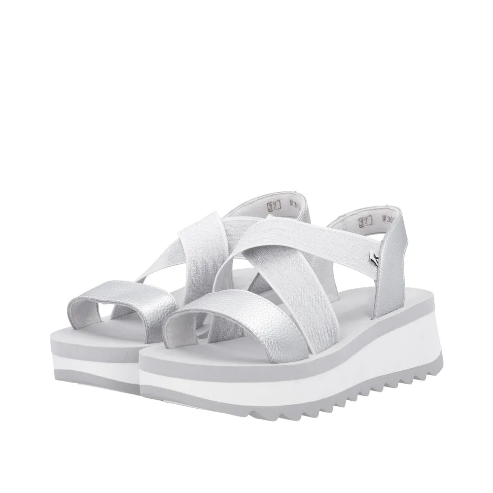 Rieker - W3053-90 - Silber/Weiss-Silber - Sandals