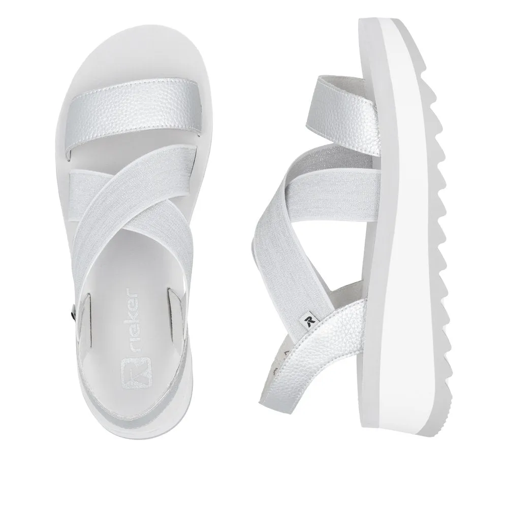 Rieker - W3053-90 - Silber/Weiss-Silber - Sandals