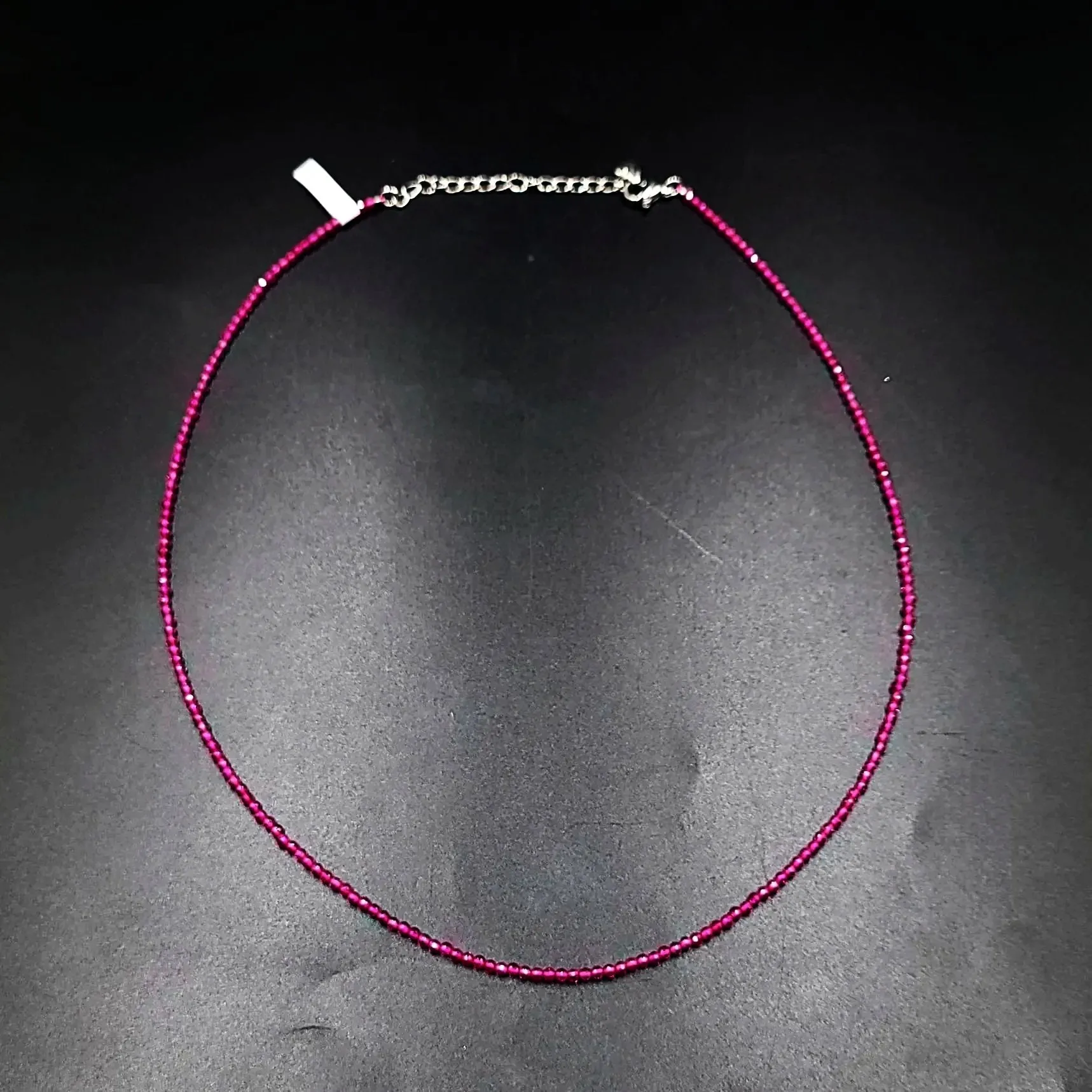 Ruby Necklace 2mm Bead Neck Chain