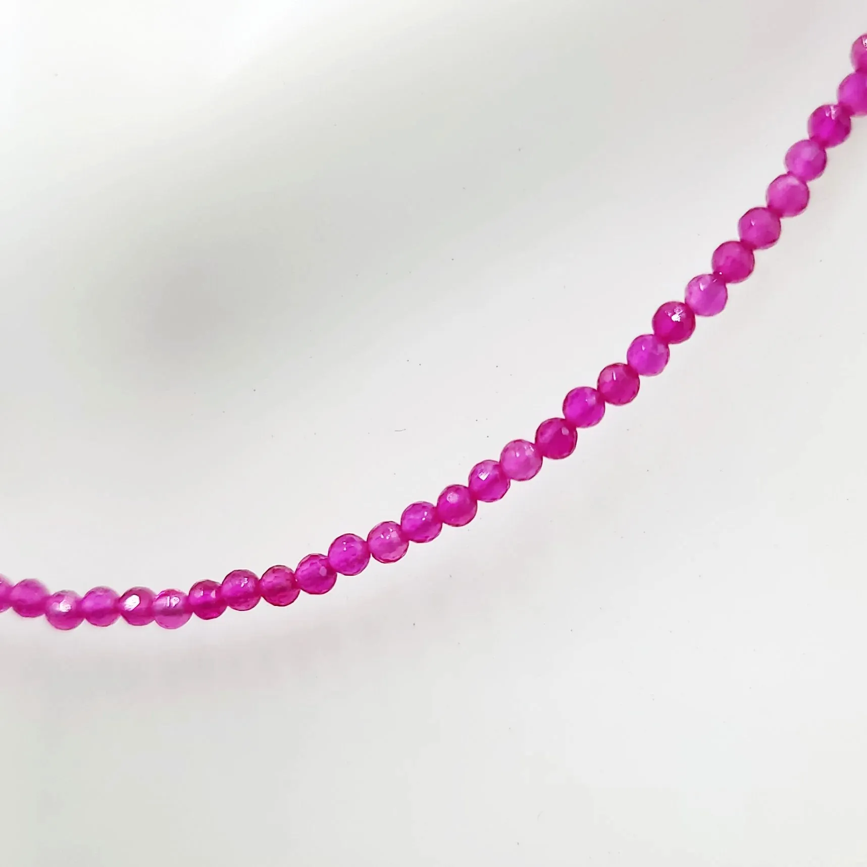 Ruby Necklace 2mm Bead Neck Chain