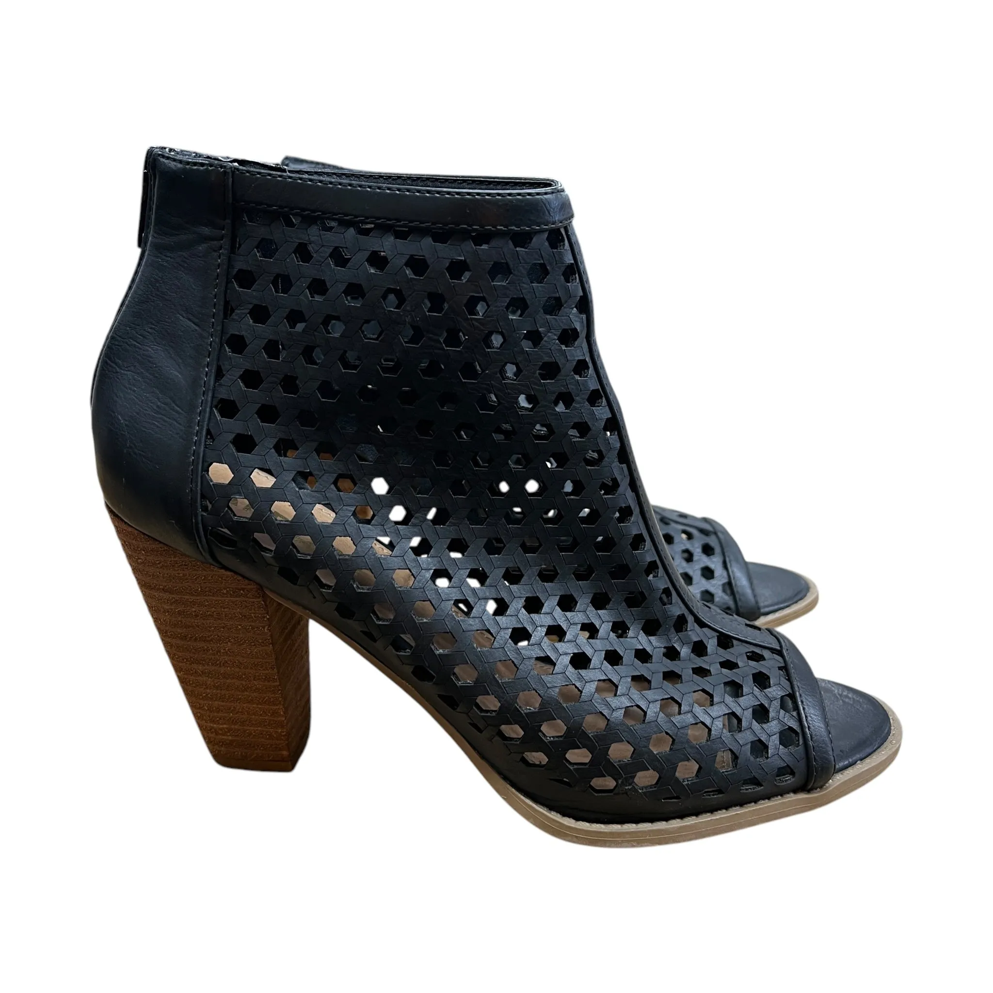 Sandals Heels Block By Report In Black, Size:8.5