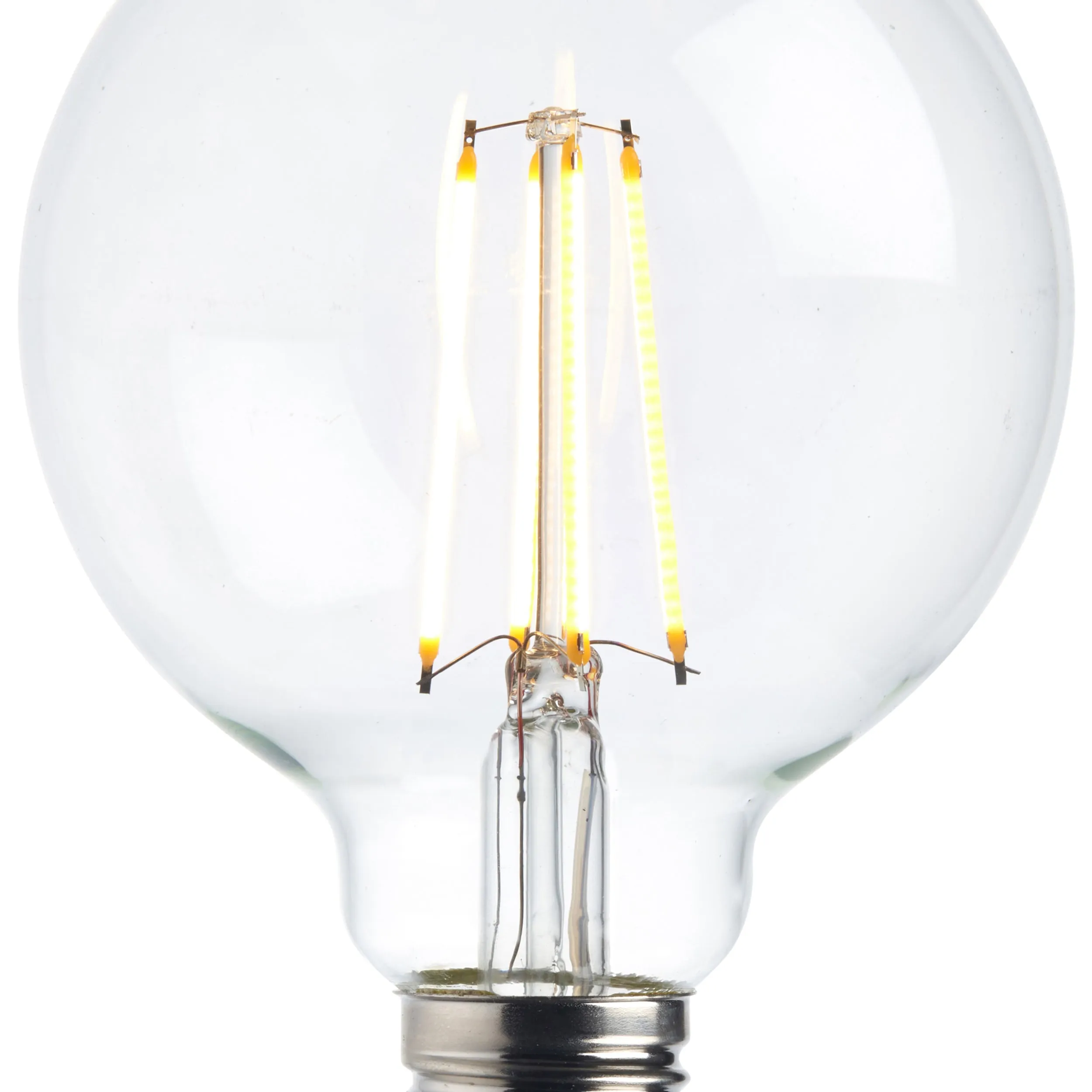 Saxby 76801 E27 LED filament globe dimmable 95mm 7W Clear glass & bright nickel plate 7W LED E27 Warm White