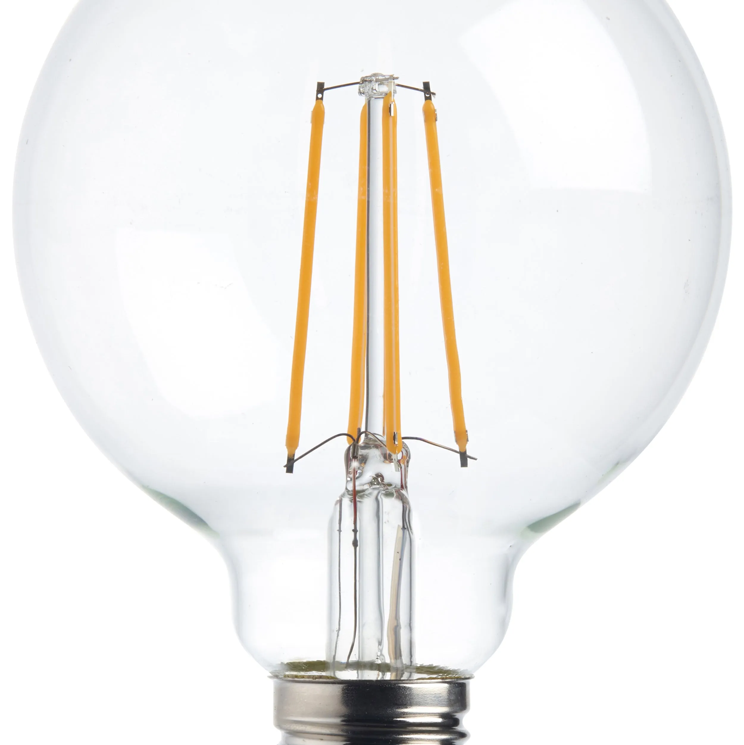 Saxby 76801 E27 LED filament globe dimmable 95mm 7W Clear glass & bright nickel plate 7W LED E27 Warm White