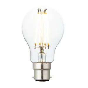 Saxby 94344 B22 LED Filament GLS 6W Clear glass & bright nickel plate 6W LED B22 Warm White