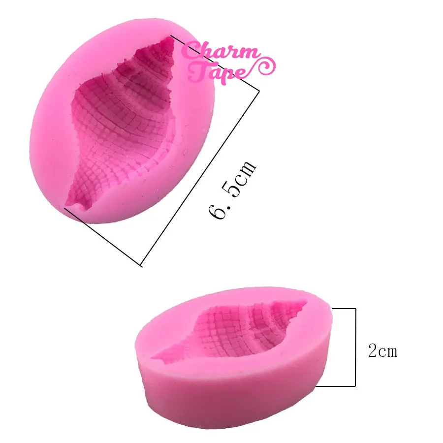 Shell Silicone mold flexible, for polymer clay, resin jewelry or cake making M179