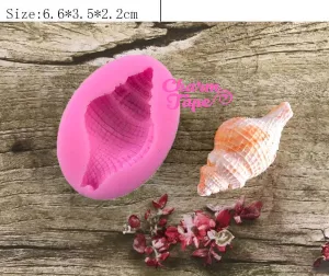 Shell Silicone mold flexible, for polymer clay, resin jewelry or cake making M179