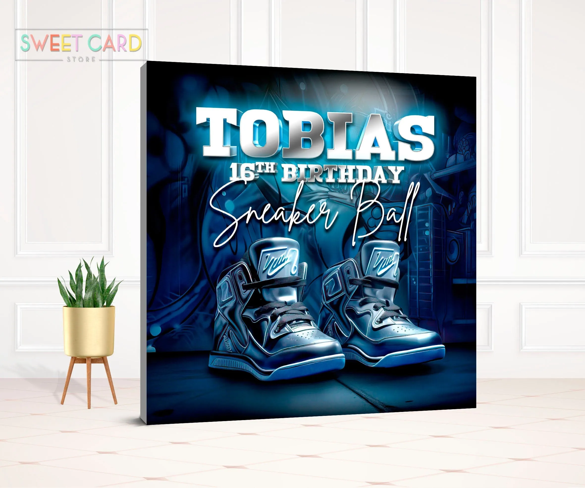 SNEAKER PARTY BACKDROP, Sneaker Ball Backdrop, Sweet Sixteen Sneakers Backdrop, Sneaker shoes Sweet Sixteen Backdrop, Sneakers Backdrop