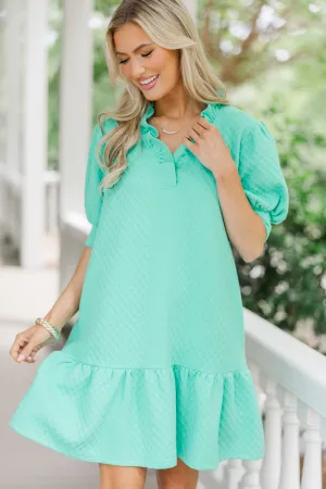 Something So New Mint Green Textured Dress