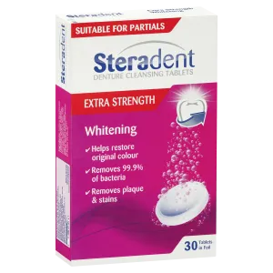 Steradent Whitening Denture Cleansing Tablets - Extra Strength