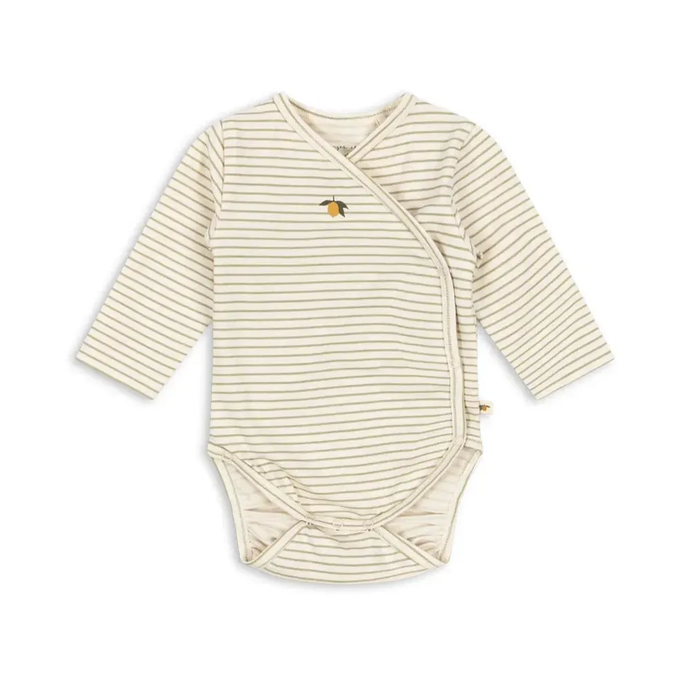 Stripe Wrapover Bodysuit (Tea Stripe)