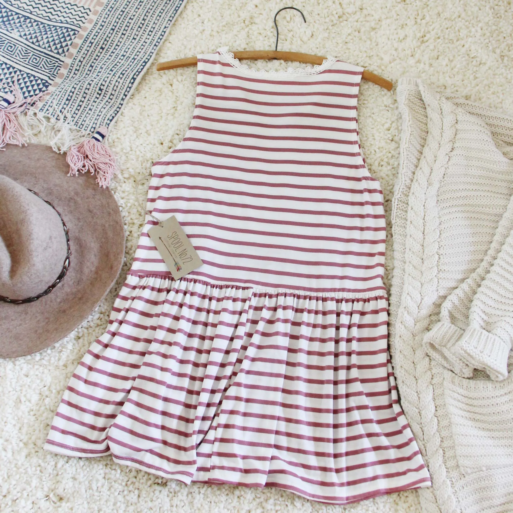 Sweet Stripe Layering Tank in Rose