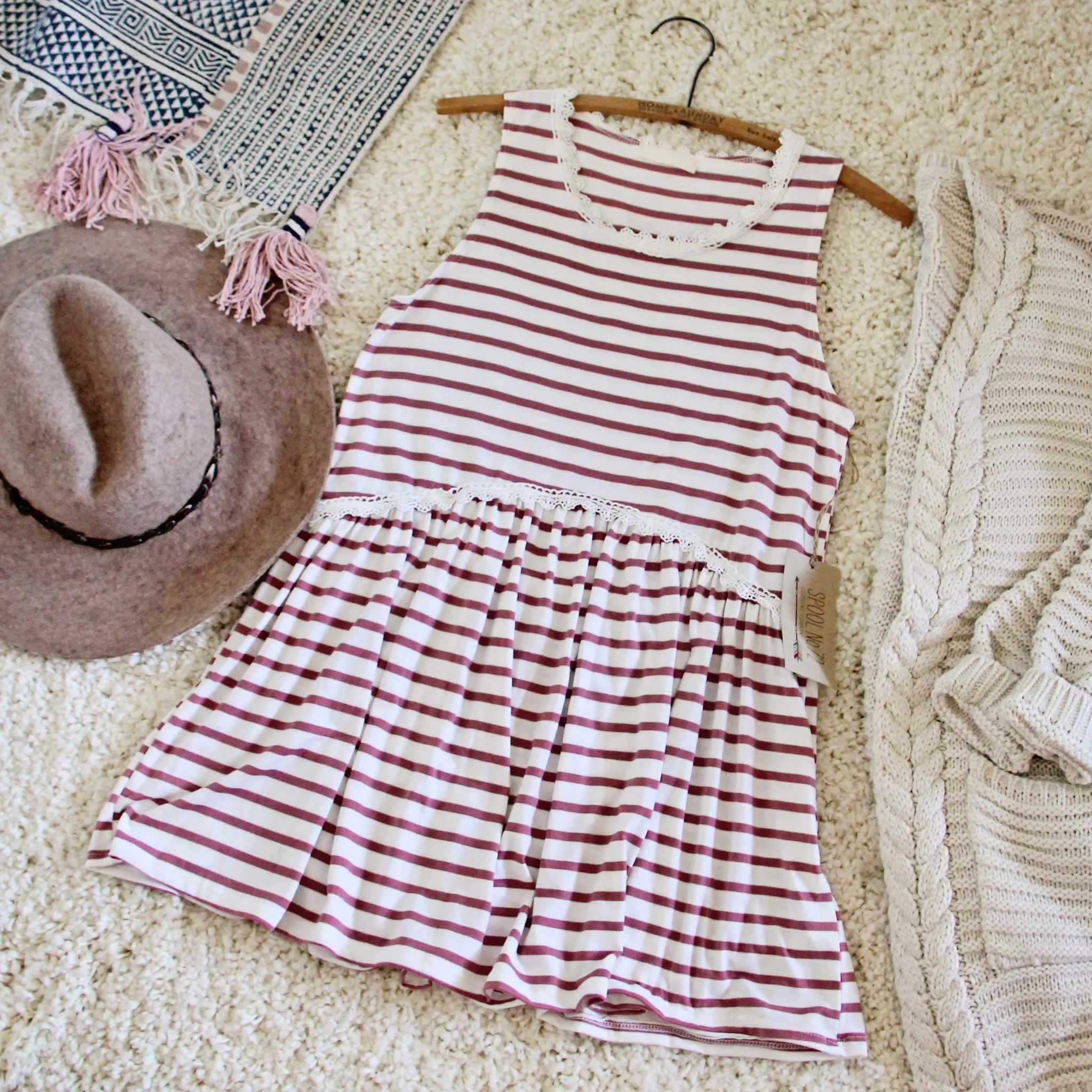Sweet Stripe Layering Tank in Rose