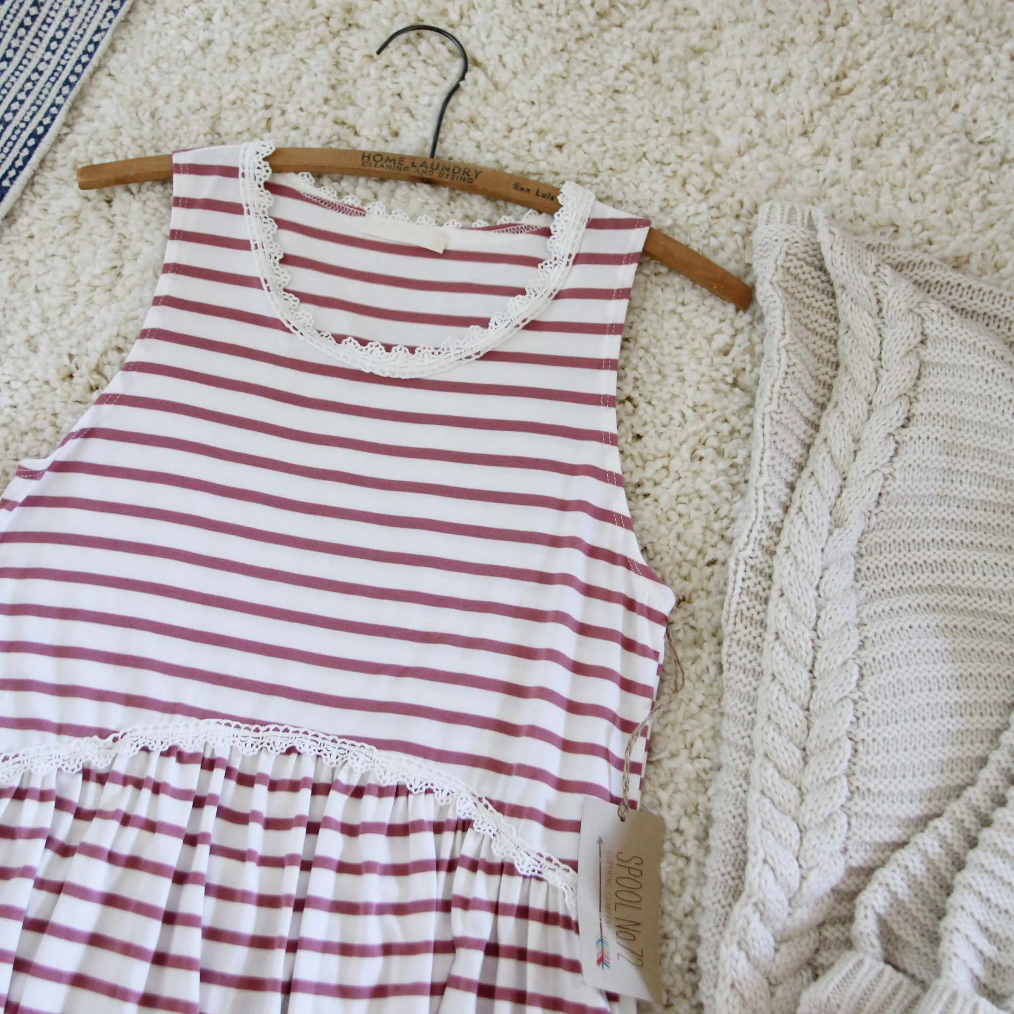 Sweet Stripe Layering Tank in Rose