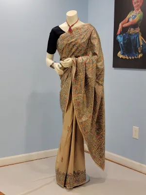 TS040921003 - Tussar Silk Madhubani Design