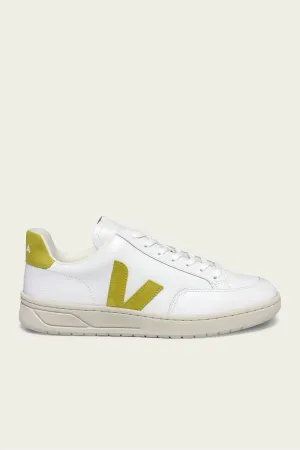 V-12 Leather Men Sneaker in White Liquor