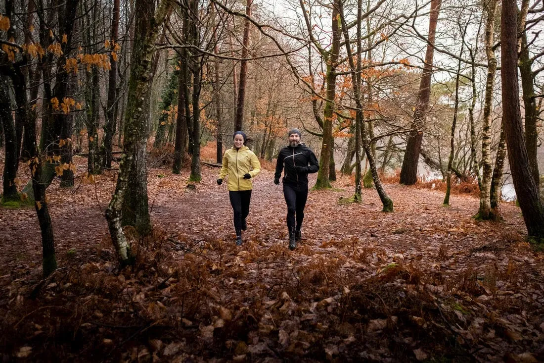Veste imperméable de running & trail running Homme - KIPRUN Run 500 Rain Noire