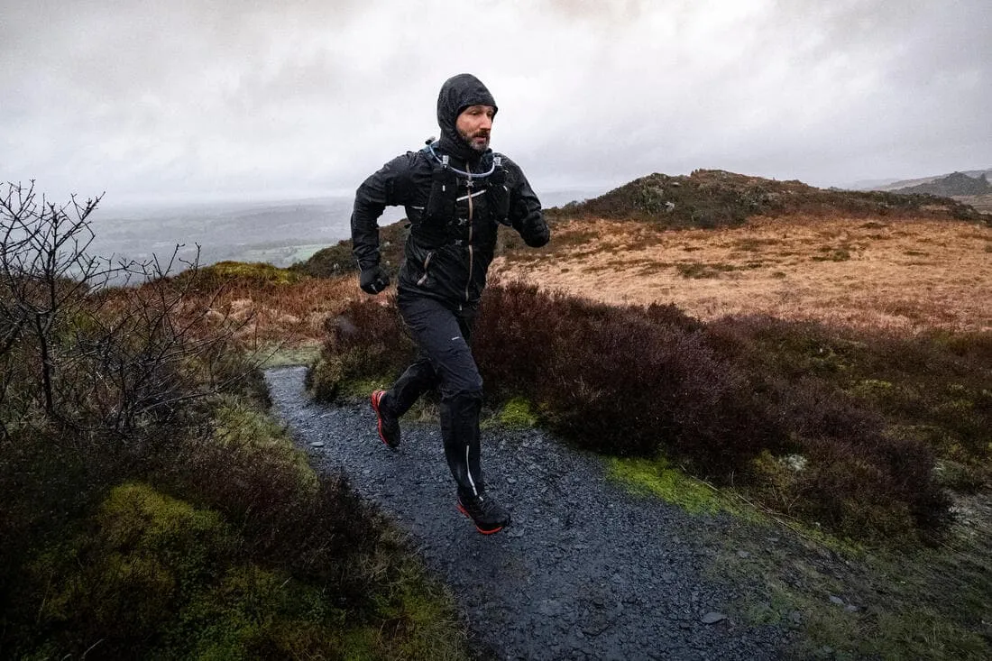 Veste imperméable de running & trail running Homme - KIPRUN Run 500 Rain Noire