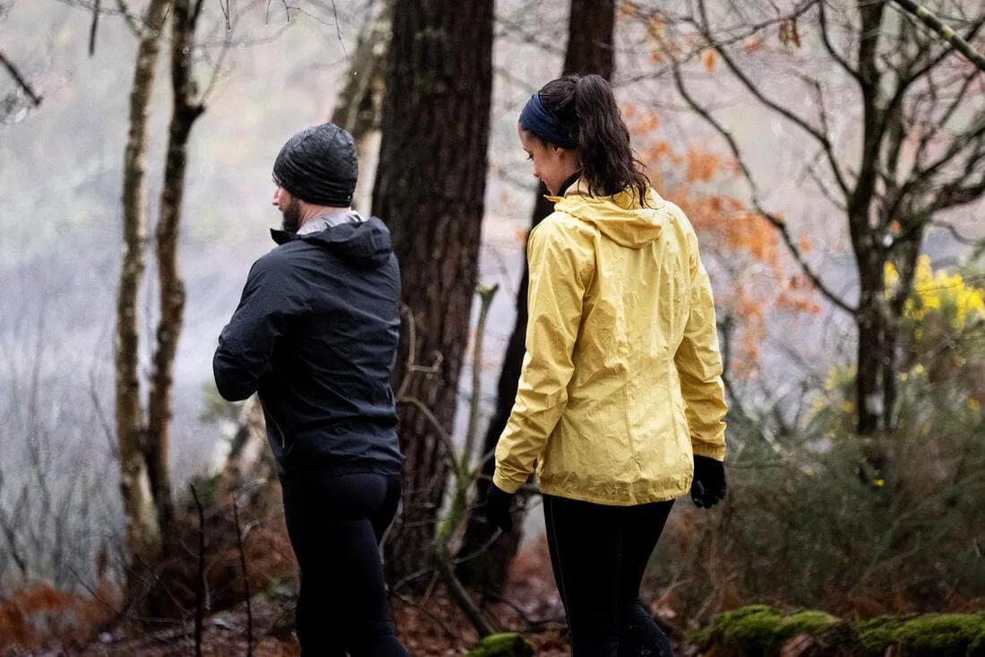 Veste imperméable de running & trail running Homme - KIPRUN Run 500 Rain Noire