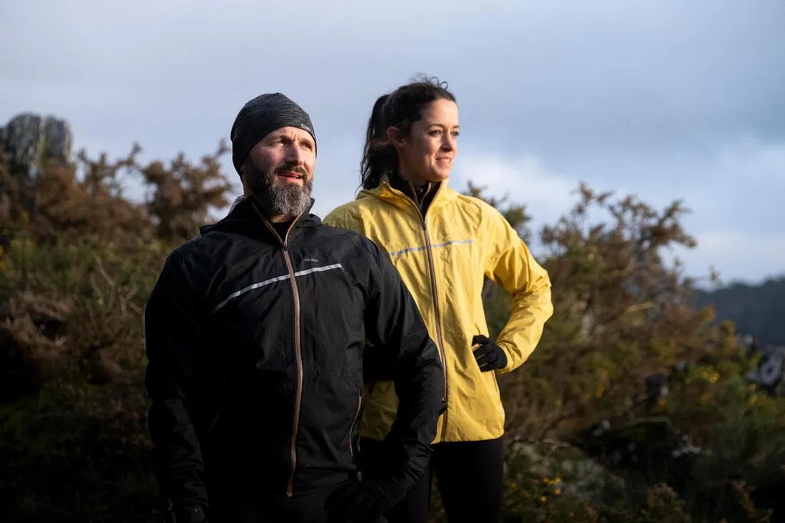Veste imperméable de running & trail running Homme - KIPRUN Run 500 Rain Noire