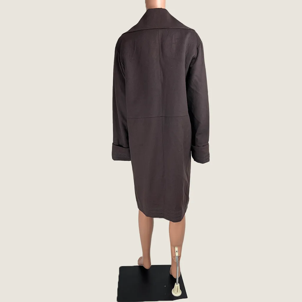 Victoria Loftes Dark Brown Wool Overcoat 14
