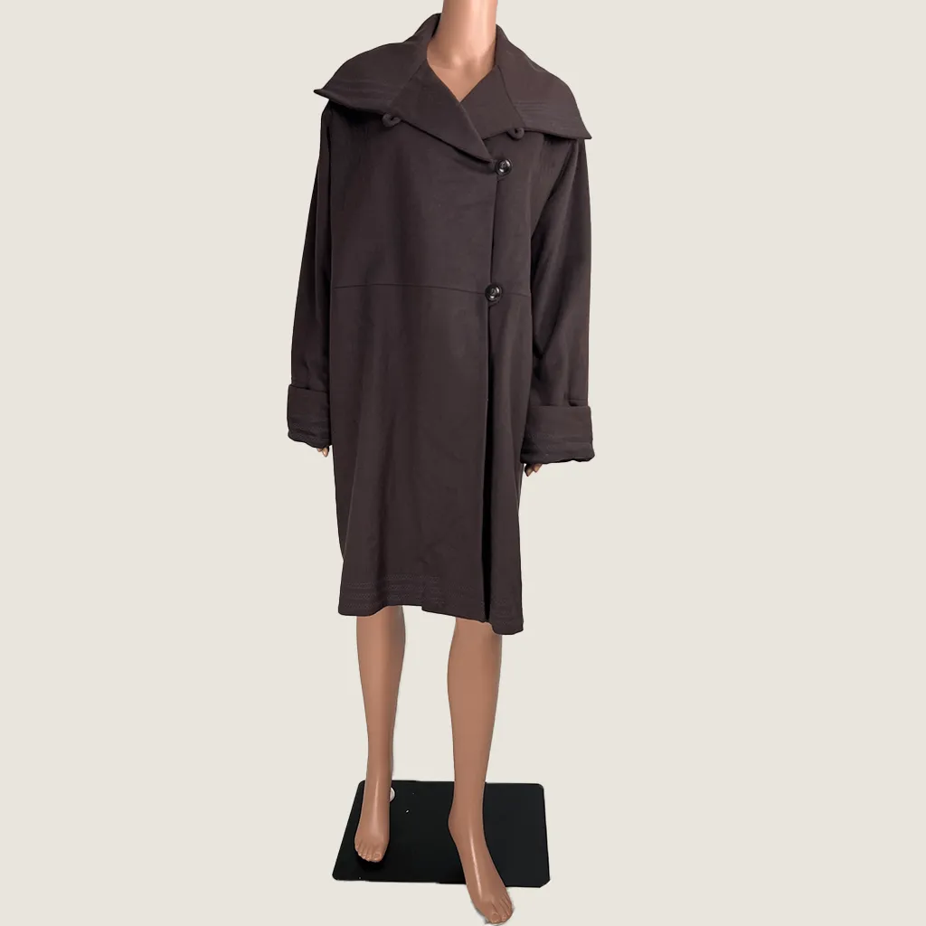 Victoria Loftes Dark Brown Wool Overcoat 14