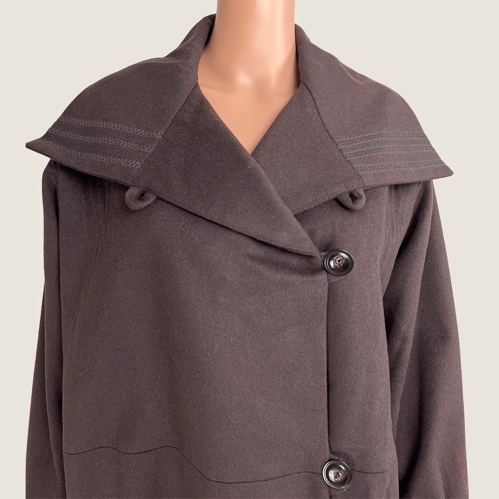 Victoria Loftes Dark Brown Wool Overcoat 14